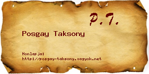 Posgay Taksony névjegykártya